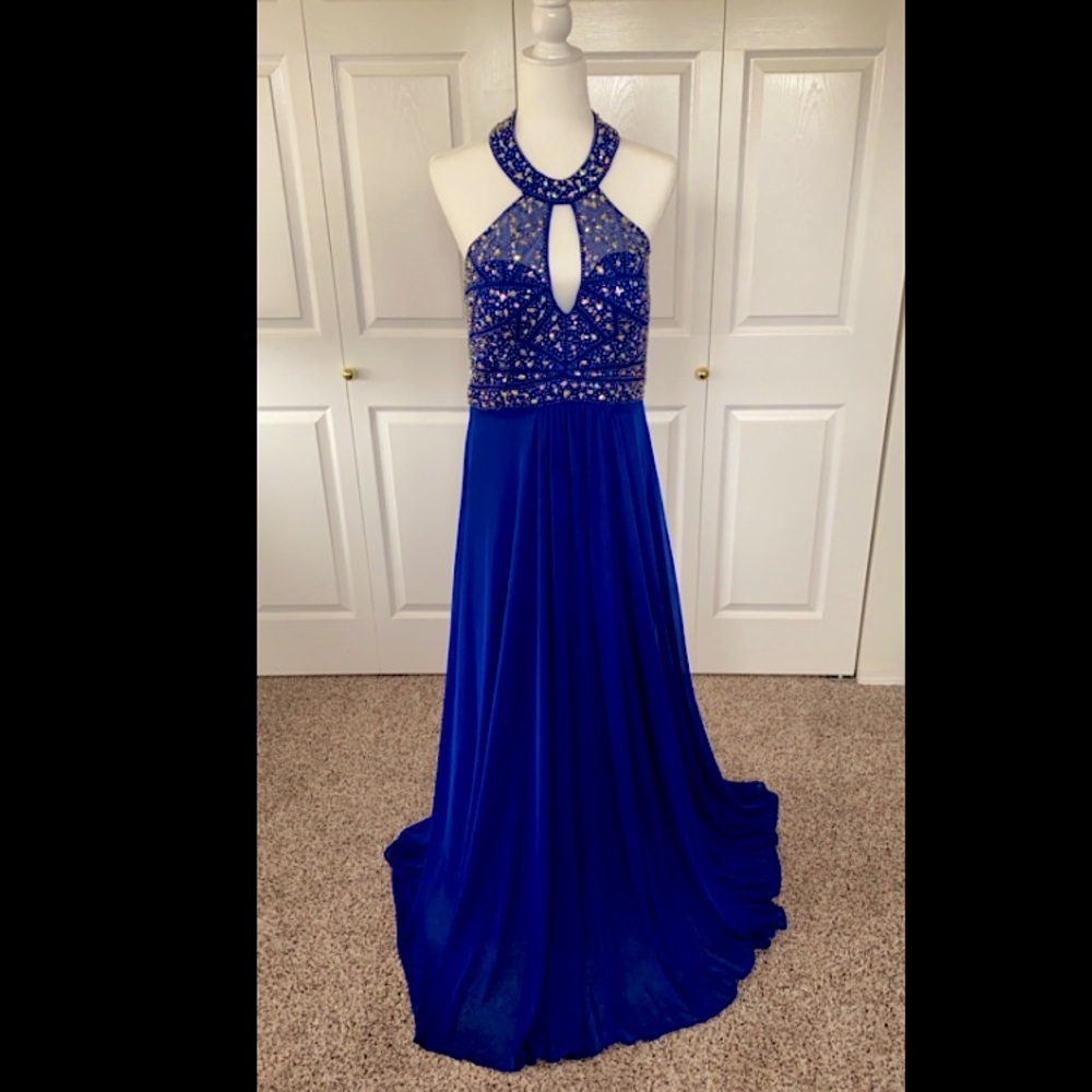 David’s Bridal Evening Gown Size 15 Deep Blue